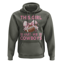 This Girl Loves Her Cowboys Hoodie Pink Bow Football Fan Gift - Wonder Print Shop
