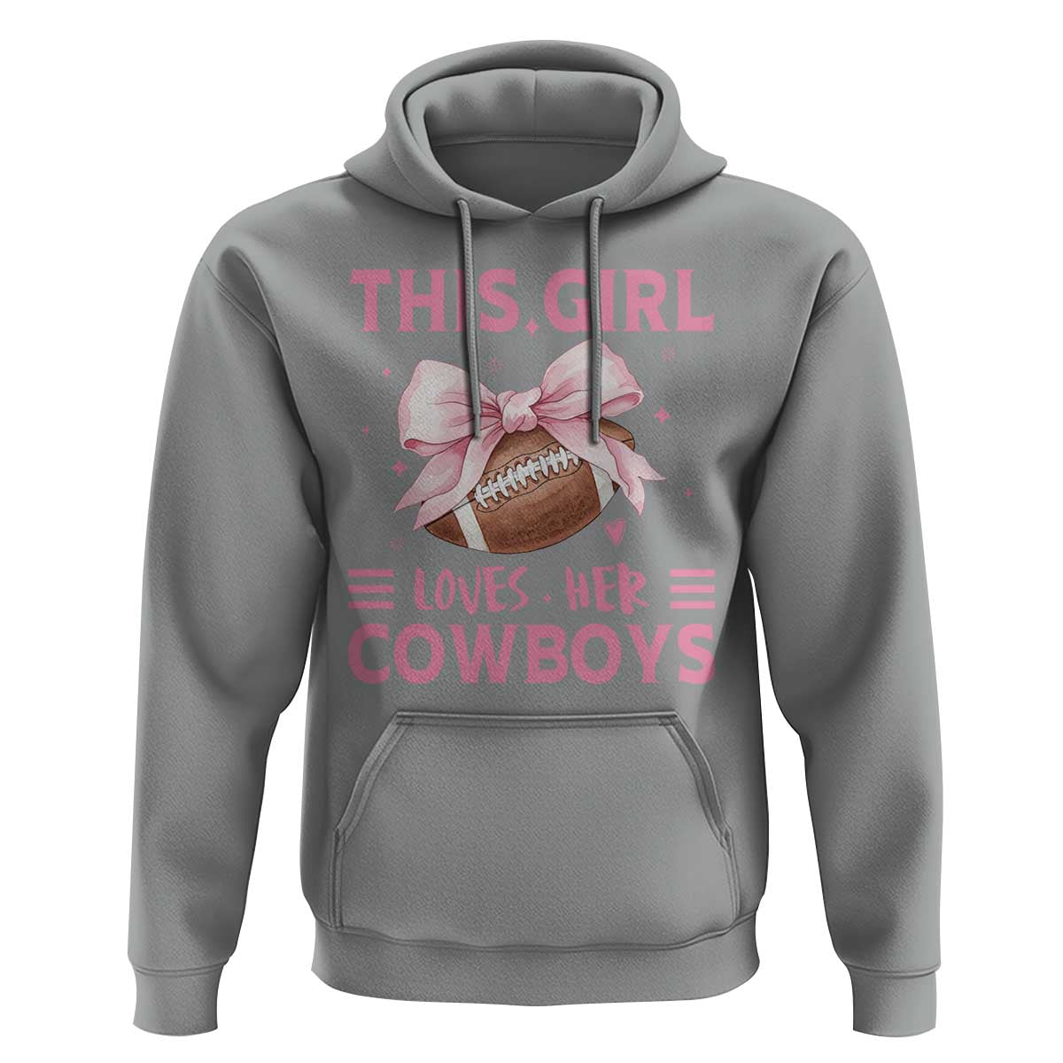 This Girl Loves Her Cowboys Hoodie Pink Bow Football Fan Gift - Wonder Print Shop