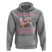 This Girl Loves Her Cowboys Hoodie Pink Bow Football Fan Gift - Wonder Print Shop