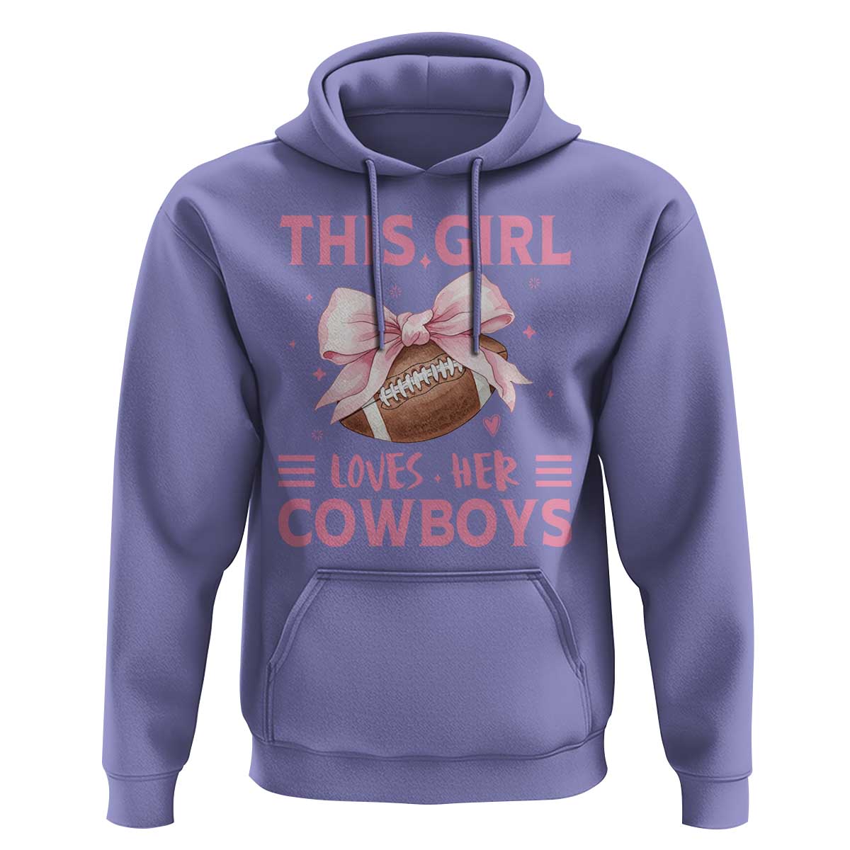 This Girl Loves Her Cowboys Hoodie Pink Bow Football Fan Gift - Wonder Print Shop