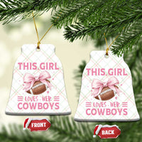 This Girl Loves Her Cowboys Ceramic Ornament Pink Bow Football Fan Gift - Wonder Print Shop