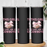 This Girl Loves Her Cowboys Skinny Tumbler Pink Bow Football Fan Gift - Wonder Print Shop
