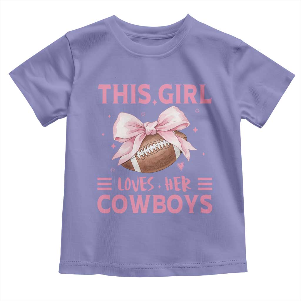 This Girl Loves Her Cowboys Toddler T Shirt Pink Bow Football Fan Gift - Wonder Print Shop