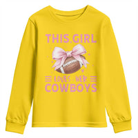 This Girl Loves Her Cowboys Youth Sweatshirt Pink Bow Football Fan Gift - Wonder Print Shop