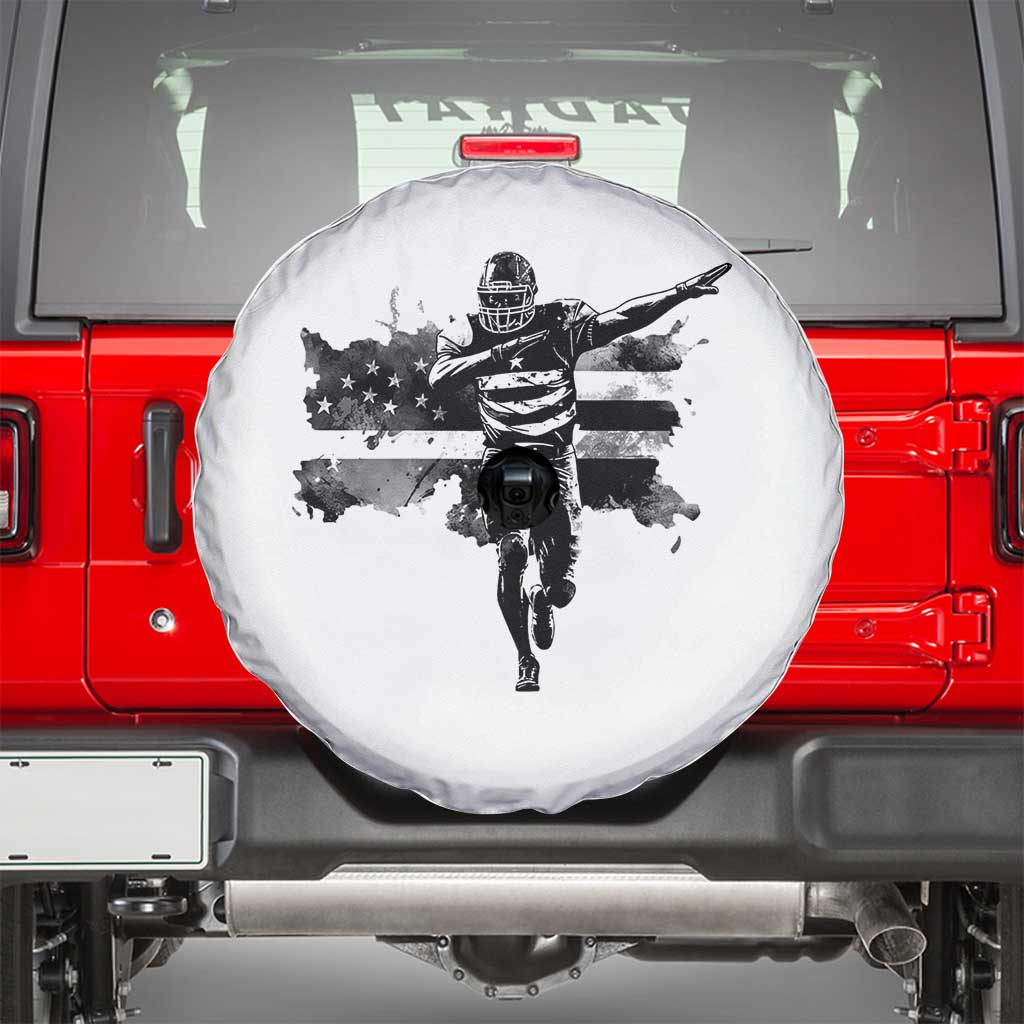 Patriotic Football Dab Spare Tire Cover American Flag Sports Fan Gift - Wonder Print Shop