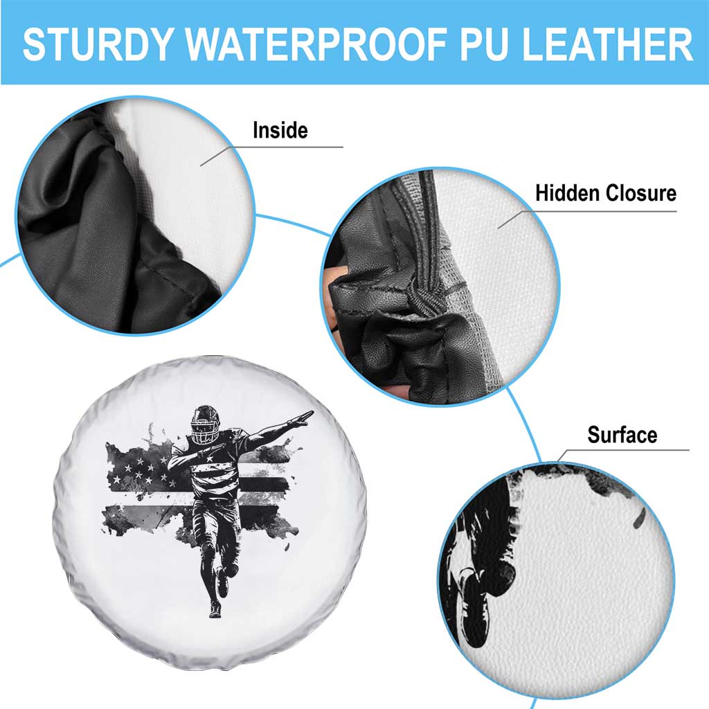 Patriotic Football Dab Spare Tire Cover American Flag Sports Fan Gift - Wonder Print Shop