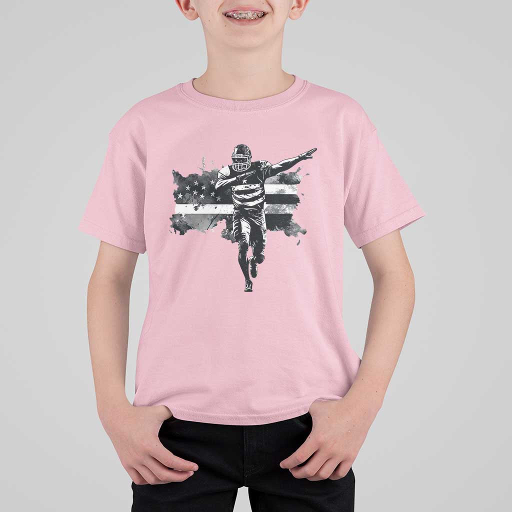 Patriotic Football Dab T Shirt For Kid American Flag Sports Fan Gift - Wonder Print Shop