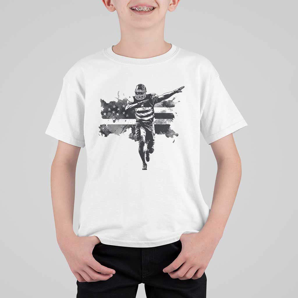 Patriotic Football Dab T Shirt For Kid American Flag Sports Fan Gift - Wonder Print Shop