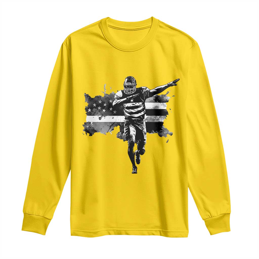 Patriotic Football Dab Long Sleeve Shirt American Flag Sports Fan Gift - Wonder Print Shop