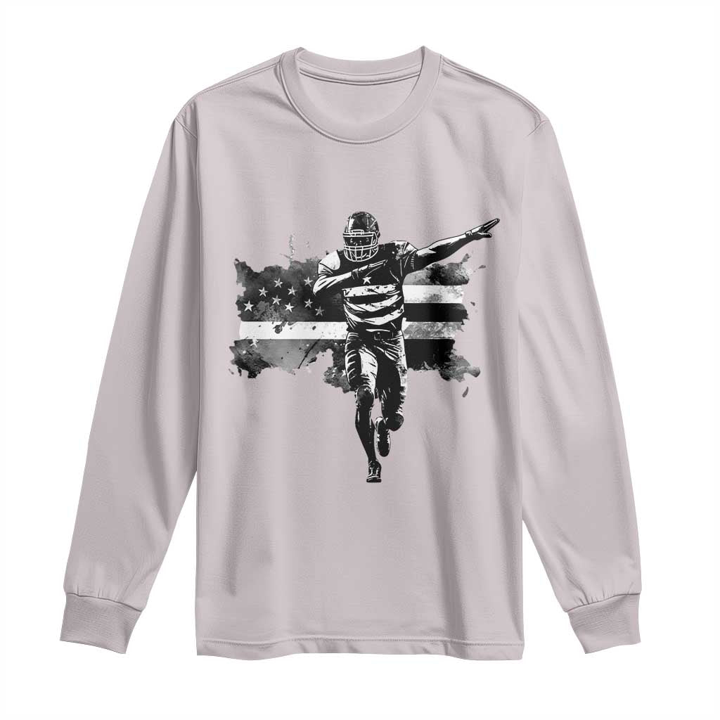 Patriotic Football Dab Long Sleeve Shirt American Flag Sports Fan Gift - Wonder Print Shop