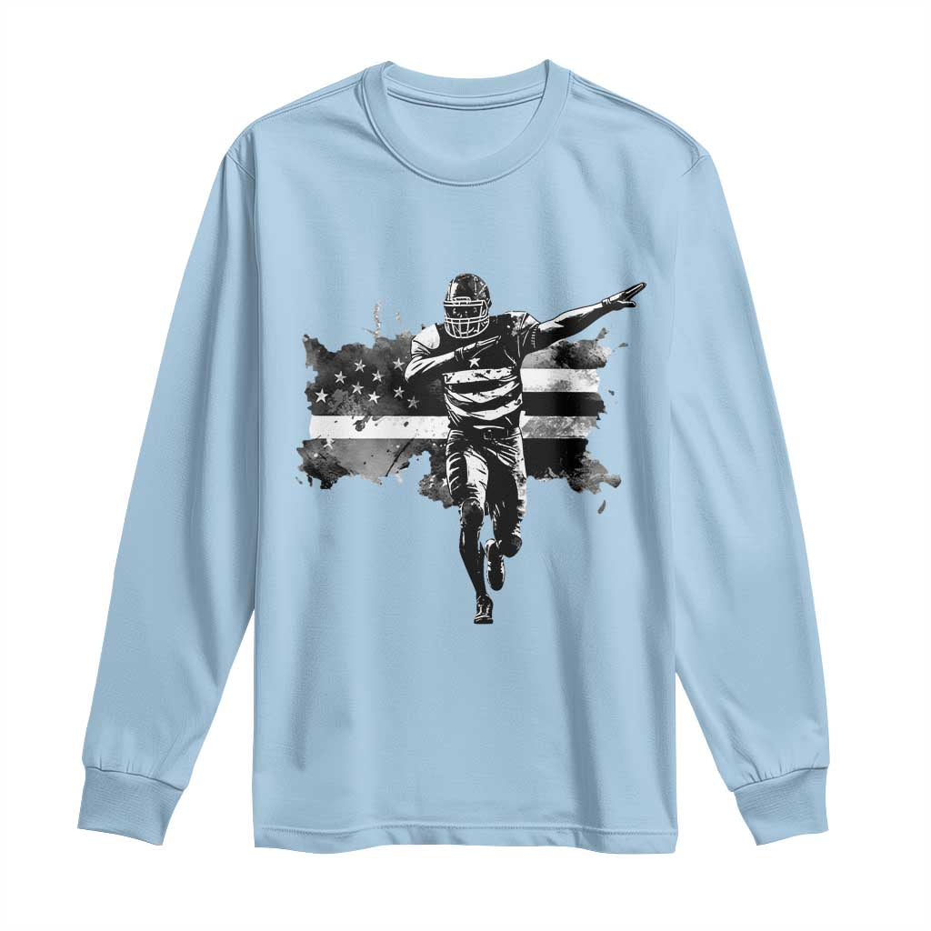 Patriotic Football Dab Long Sleeve Shirt American Flag Sports Fan Gift - Wonder Print Shop