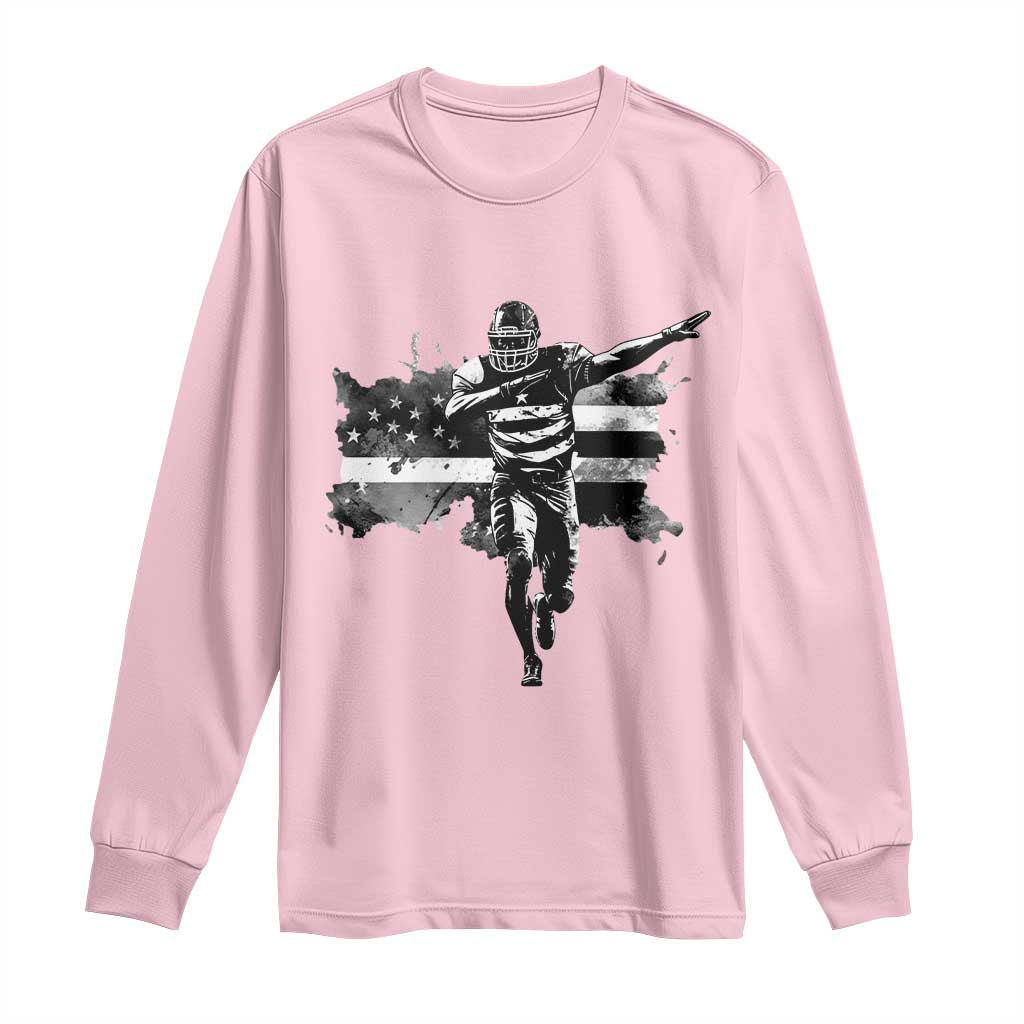 Patriotic Football Dab Long Sleeve Shirt American Flag Sports Fan Gift - Wonder Print Shop