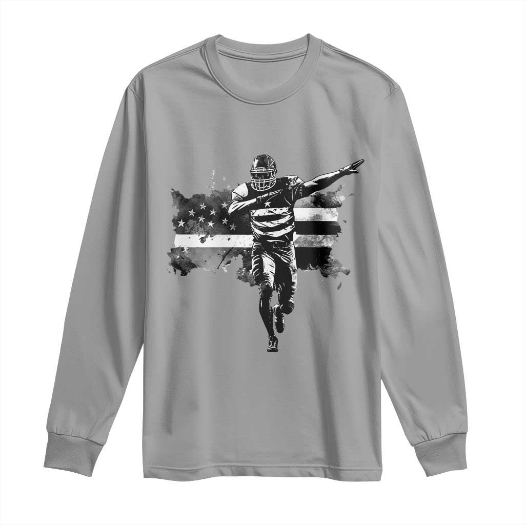 Patriotic Football Dab Long Sleeve Shirt American Flag Sports Fan Gift - Wonder Print Shop