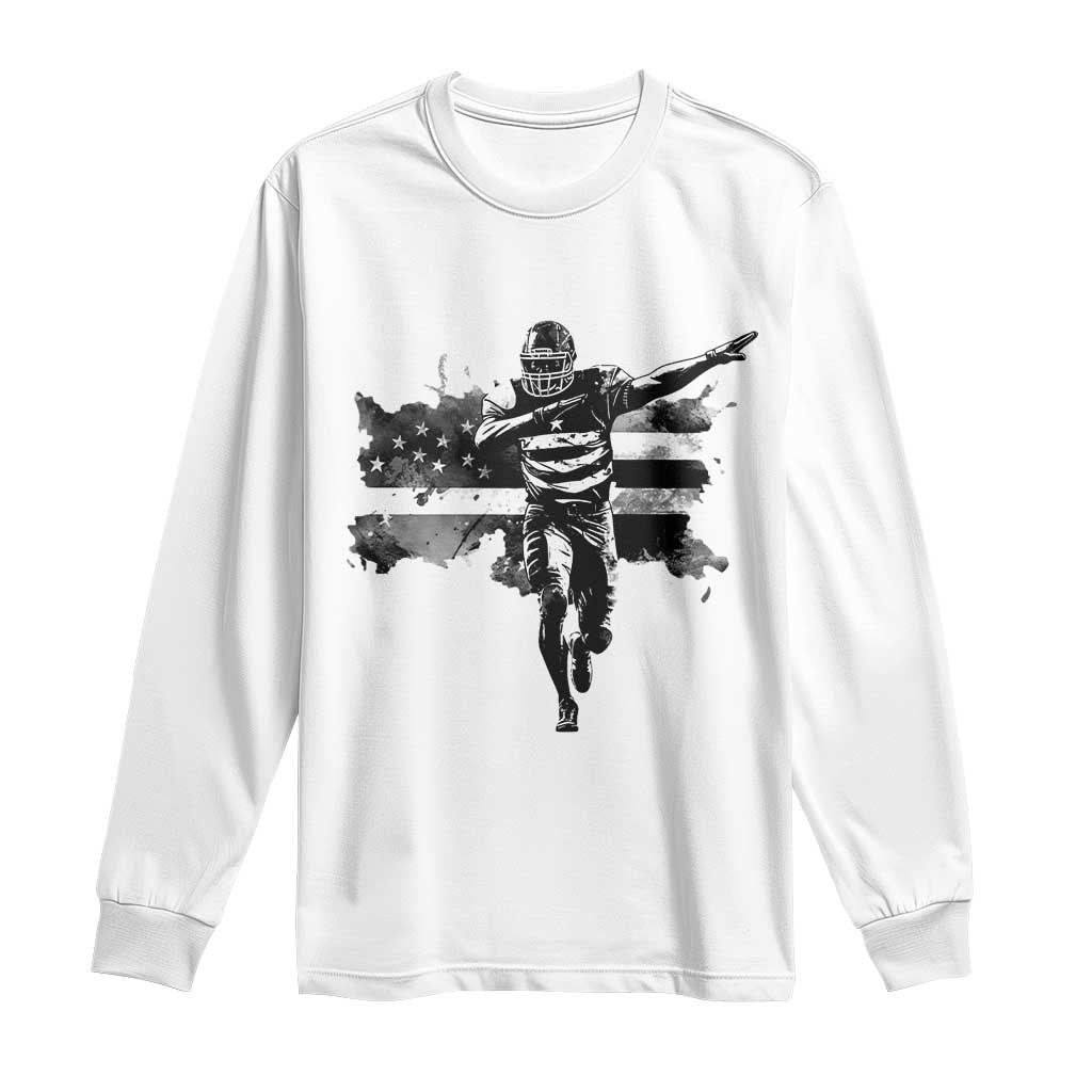 Patriotic Football Dab Long Sleeve Shirt American Flag Sports Fan Gift - Wonder Print Shop