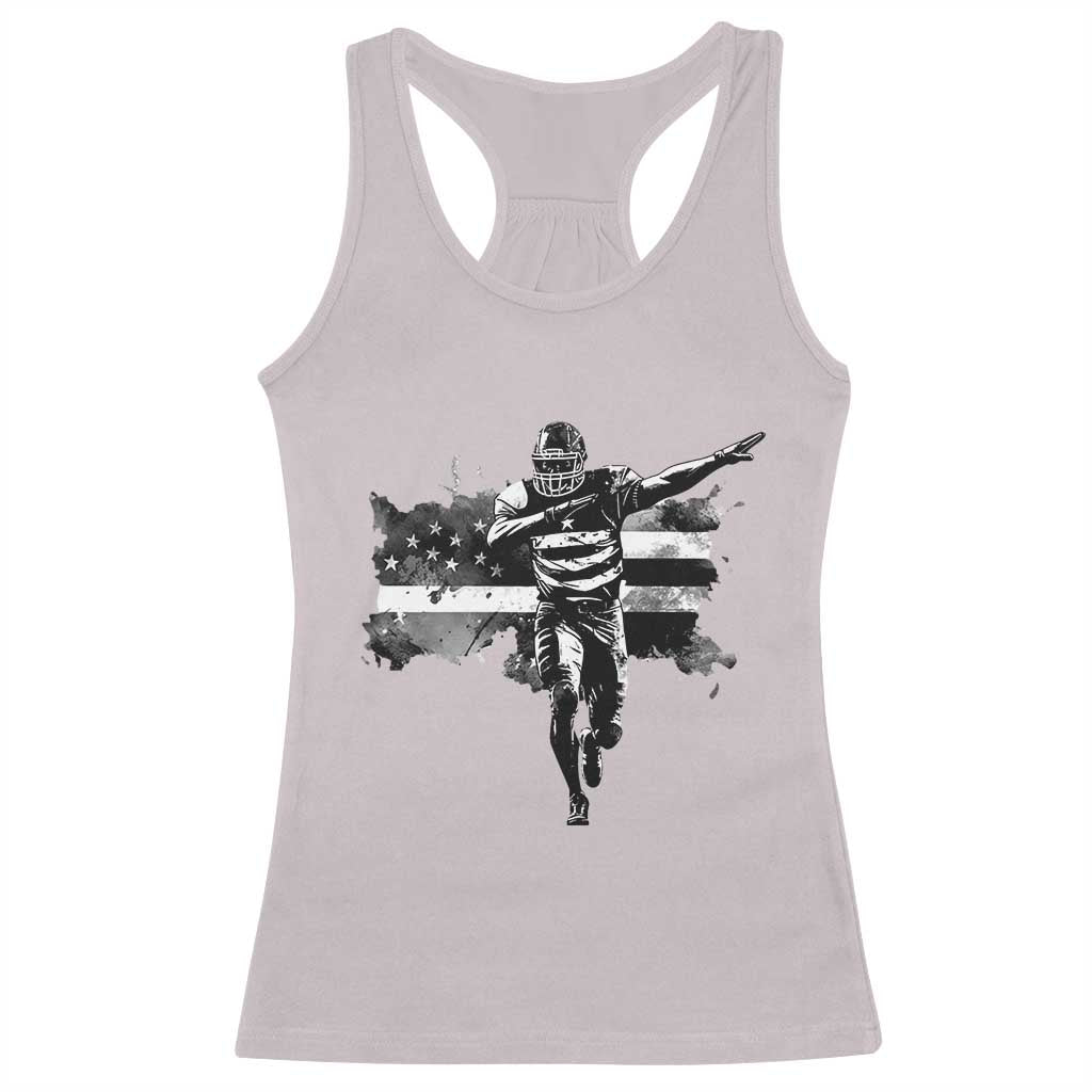Patriotic Football Dab Racerback Tank Top American Flag Sports Fan Gift - Wonder Print Shop