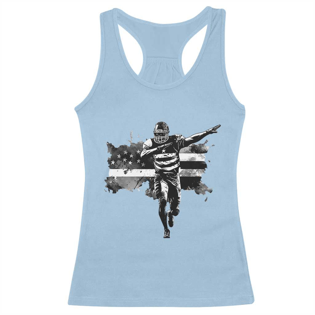 Patriotic Football Dab Racerback Tank Top American Flag Sports Fan Gift - Wonder Print Shop