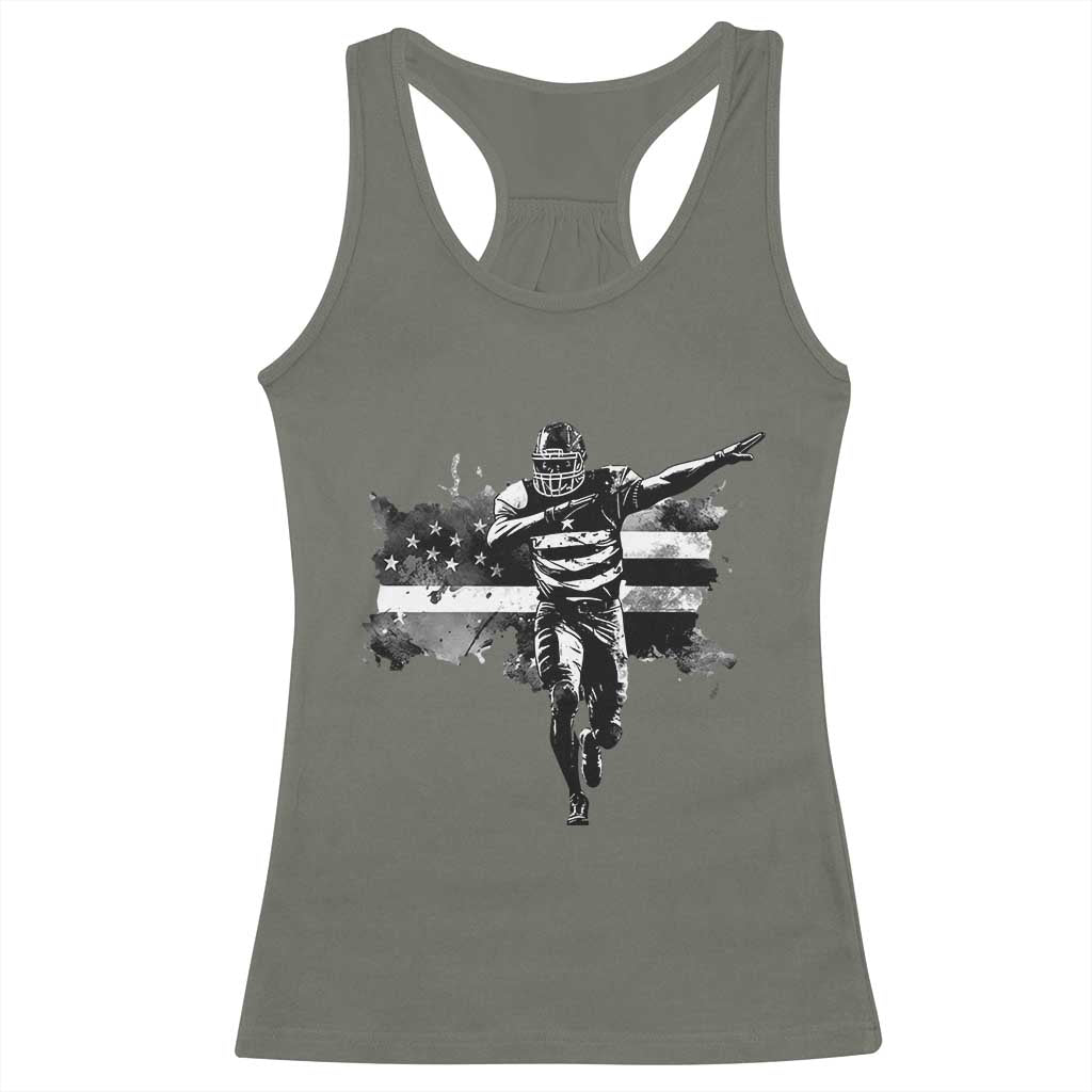 Patriotic Football Dab Racerback Tank Top American Flag Sports Fan Gift - Wonder Print Shop