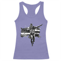 Patriotic Football Dab Racerback Tank Top American Flag Sports Fan Gift - Wonder Print Shop