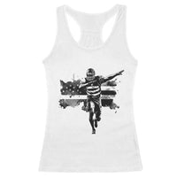 Patriotic Football Dab Racerback Tank Top American Flag Sports Fan Gift - Wonder Print Shop
