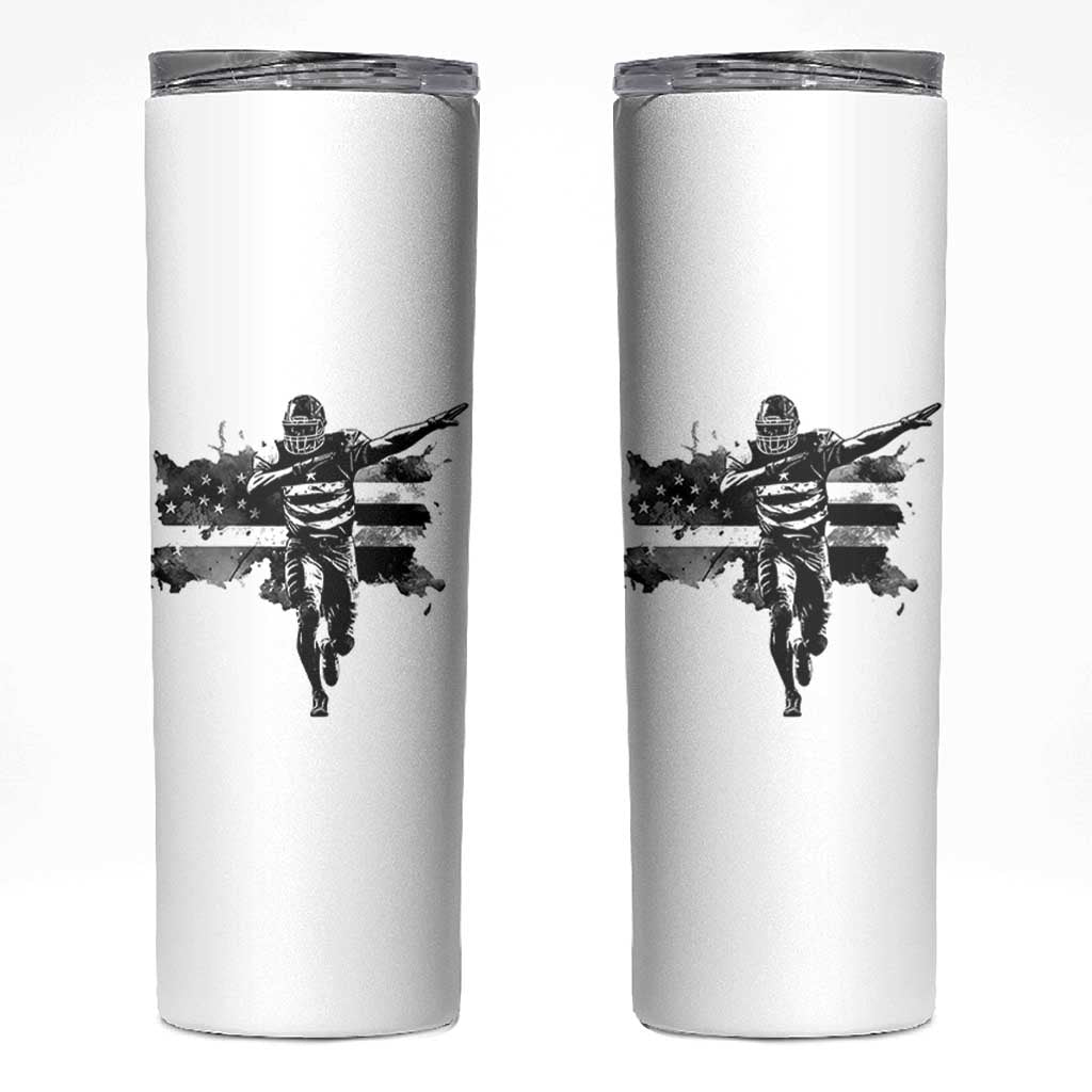 Patriotic Football Dab Skinny Tumbler American Flag Sports Fan Gift - Wonder Print Shop