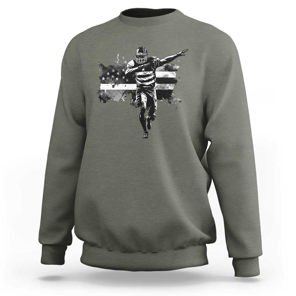 Patriotic Football Dab Sweatshirt American Flag Sports Fan Gift - Wonder Print Shop