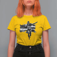 Patriotic Football Dab T Shirt For Women American Flag Sports Fan Gift - Wonder Print Shop