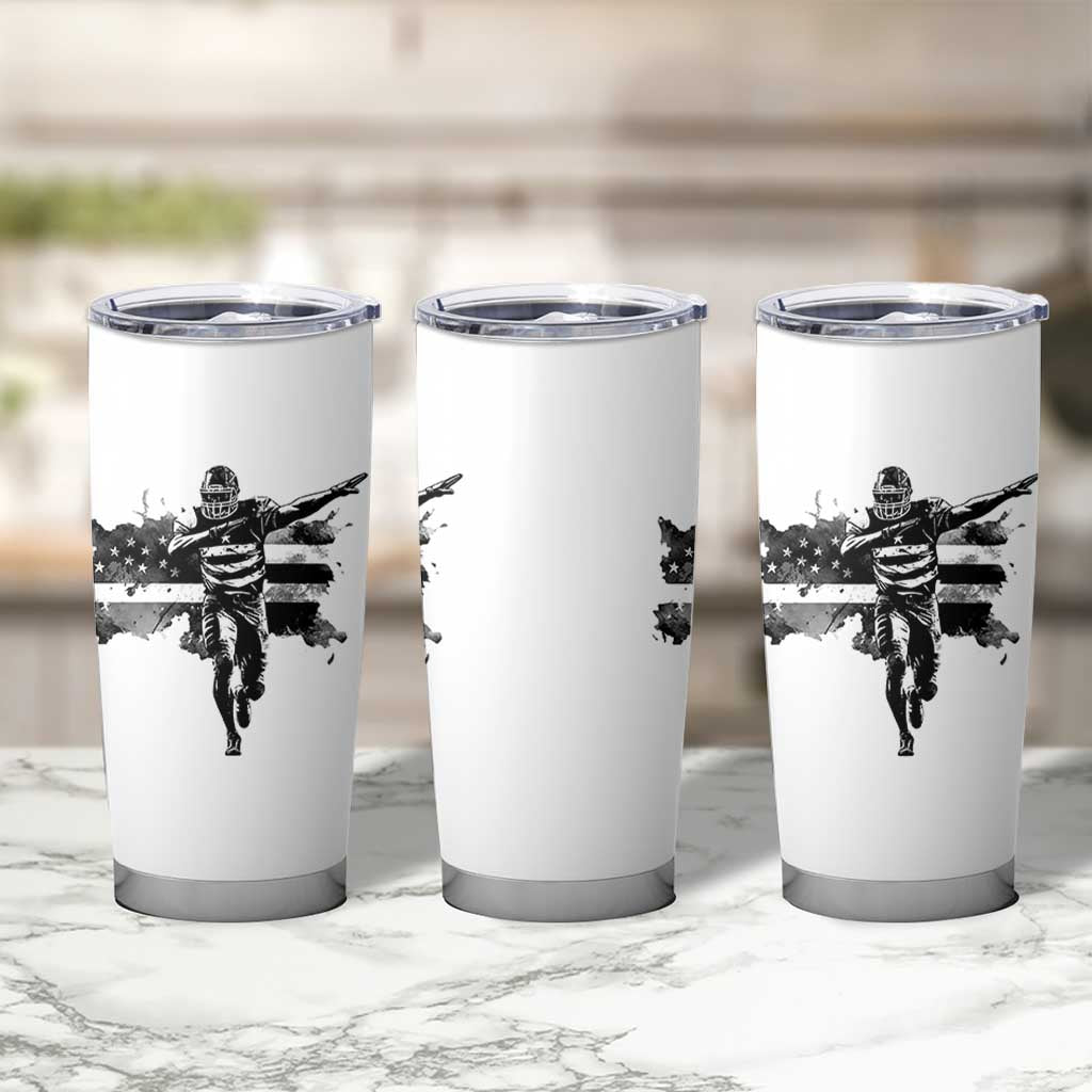 Patriotic Football Dab Tumbler Cup American Flag Sports Fan Gift - Wonder Print Shop