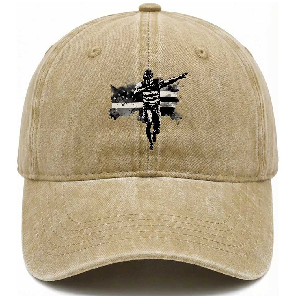 Patriotic Football Dab Washed Cotton Baseball Cap American Flag Sports Fan Gift
