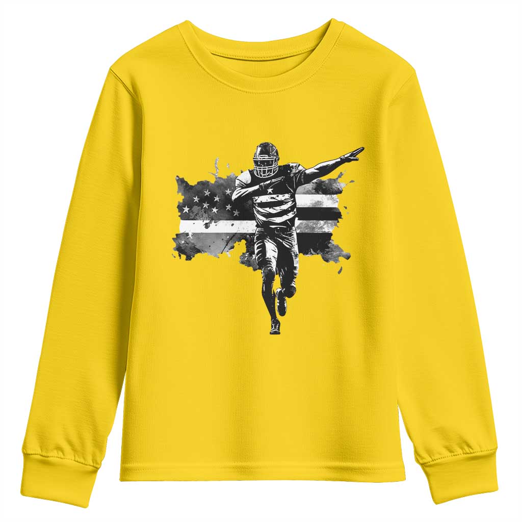 Patriotic Football Dab Youth Sweatshirt American Flag Sports Fan Gift - Wonder Print Shop