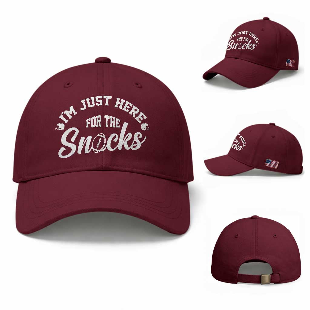 Funny Football Lover Baseball Cap Im Just Here For The Snacks