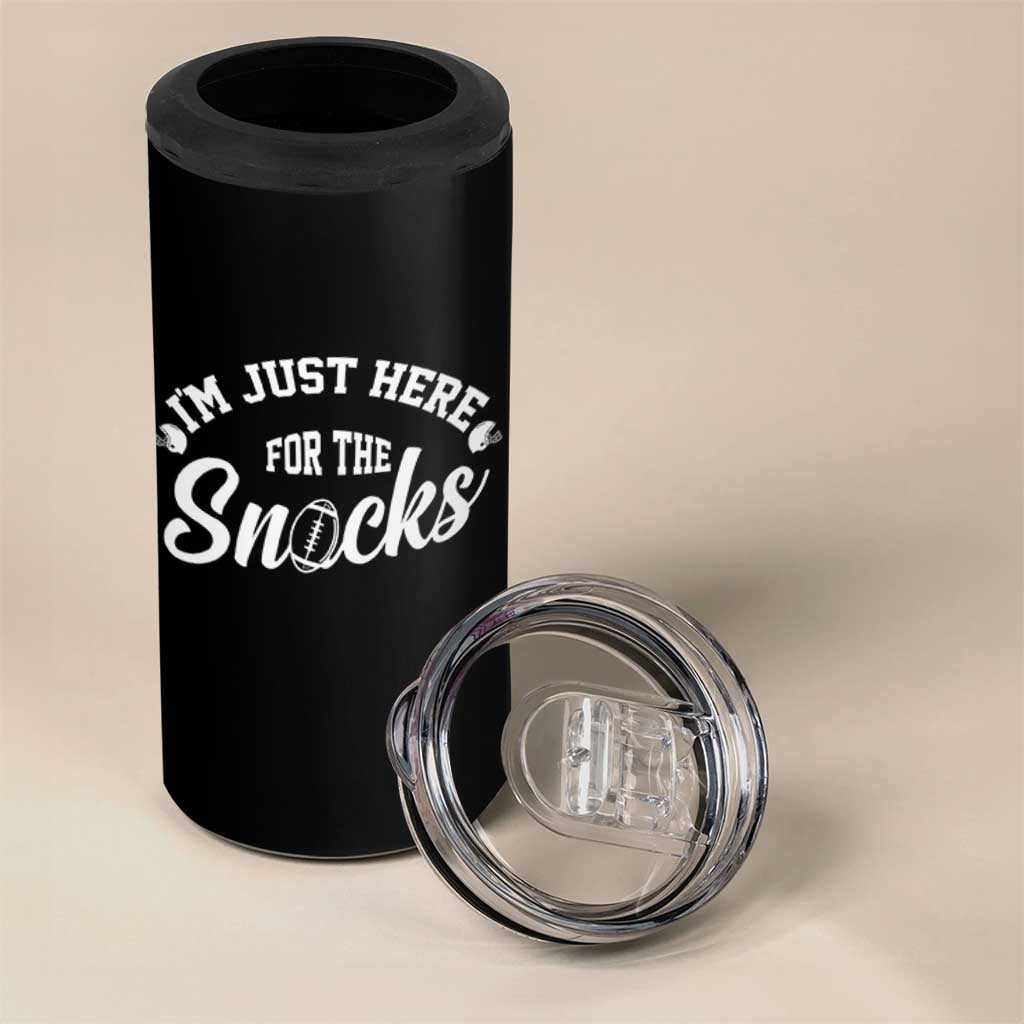 Funny Football Lover 4 in 1 Can Cooler Tumbler Im Just Here For The Snacks - Wonder Print Shop