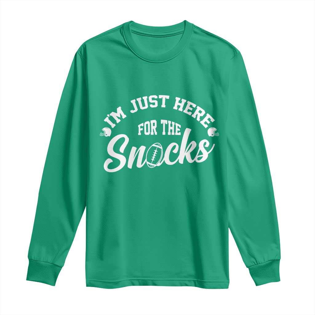 Funny Football Lover Long Sleeve Shirt Im Just Here For The Snacks - Wonder Print Shop