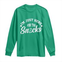 Funny Football Lover Long Sleeve Shirt Im Just Here For The Snacks - Wonder Print Shop