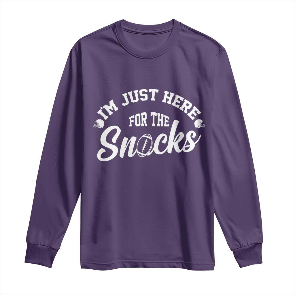 Funny Football Lover Long Sleeve Shirt Im Just Here For The Snacks - Wonder Print Shop