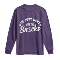 Funny Football Lover Long Sleeve Shirt Im Just Here For The Snacks - Wonder Print Shop