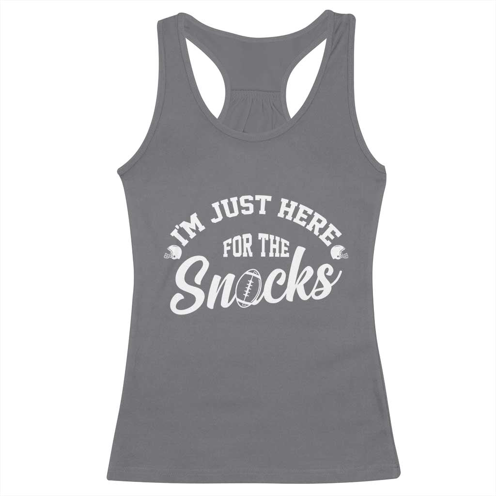 Funny Football Lover Racerback Tank Top Im Just Here For The Snacks - Wonder Print Shop