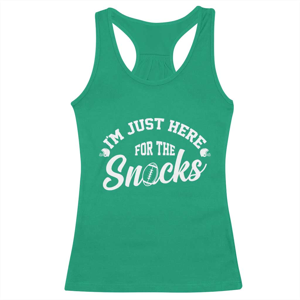 Funny Football Lover Racerback Tank Top Im Just Here For The Snacks - Wonder Print Shop