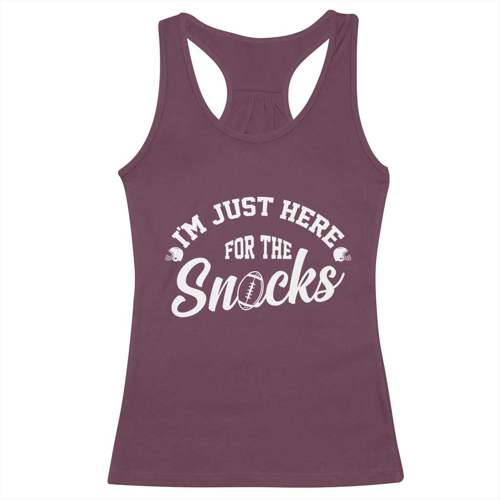 Funny Football Lover Racerback Tank Top Im Just Here For The Snacks - Wonder Print Shop