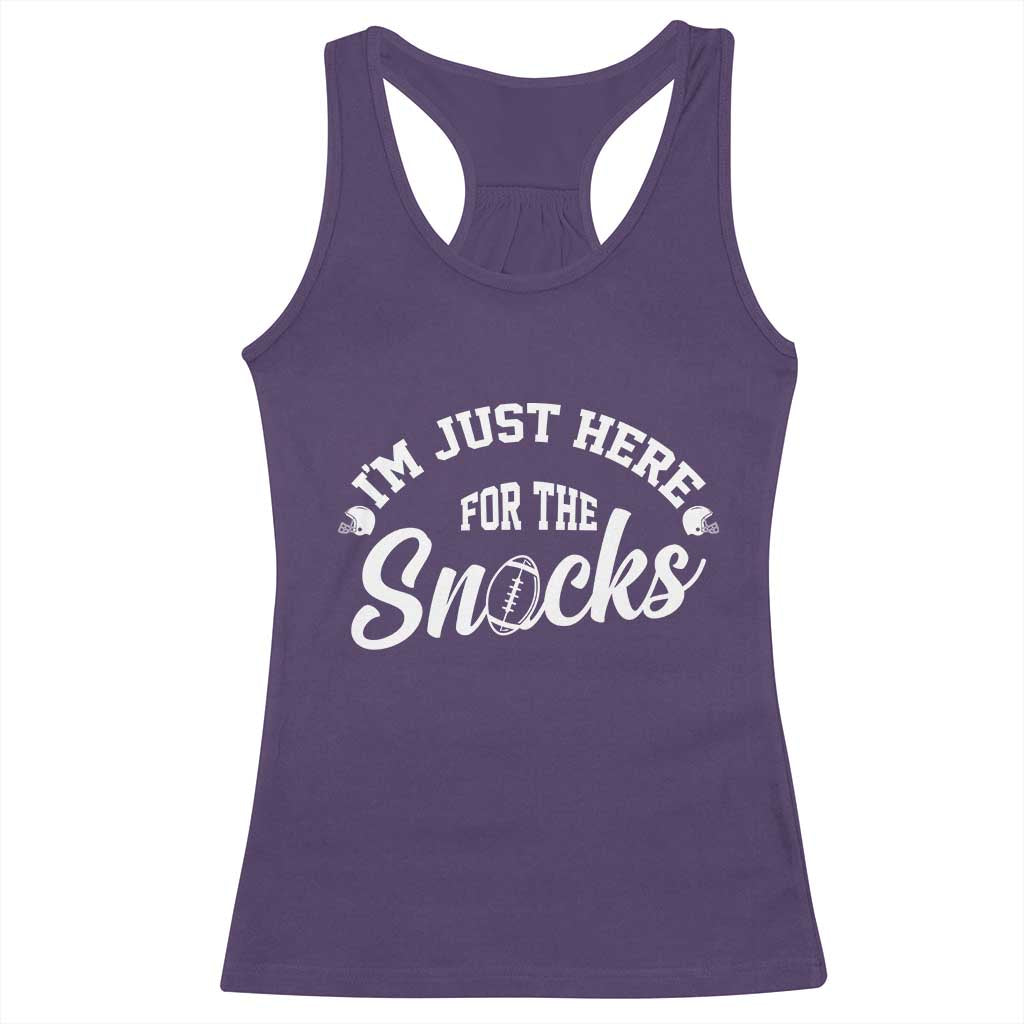 Funny Football Lover Racerback Tank Top Im Just Here For The Snacks - Wonder Print Shop