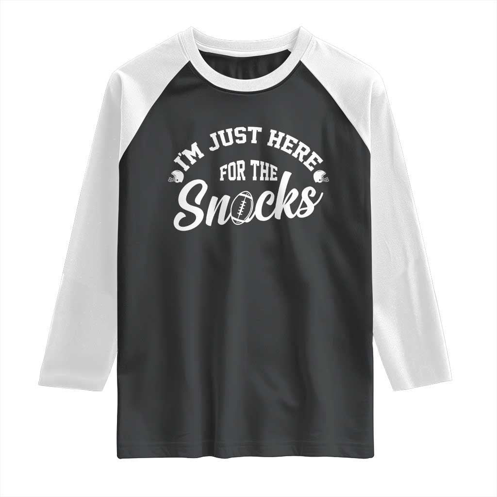 Funny Football Lover Raglan Shirt Im Just Here For The Snacks - Wonder Print Shop