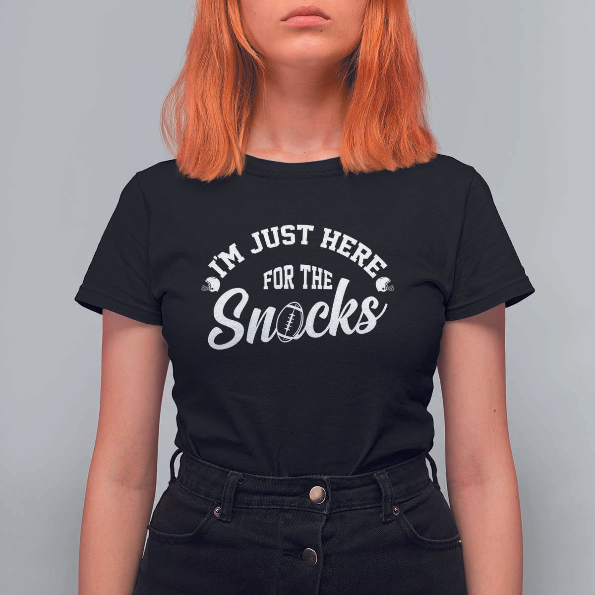 Funny Football Lover T Shirt For Women Im Just Here For The Snacks - Wonder Print Shop