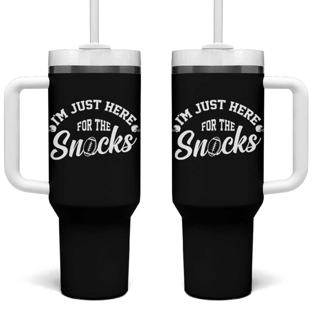 Funny Football Lover Tumbler With Handle Im Just Here For The Snacks - Wonder Print Shop