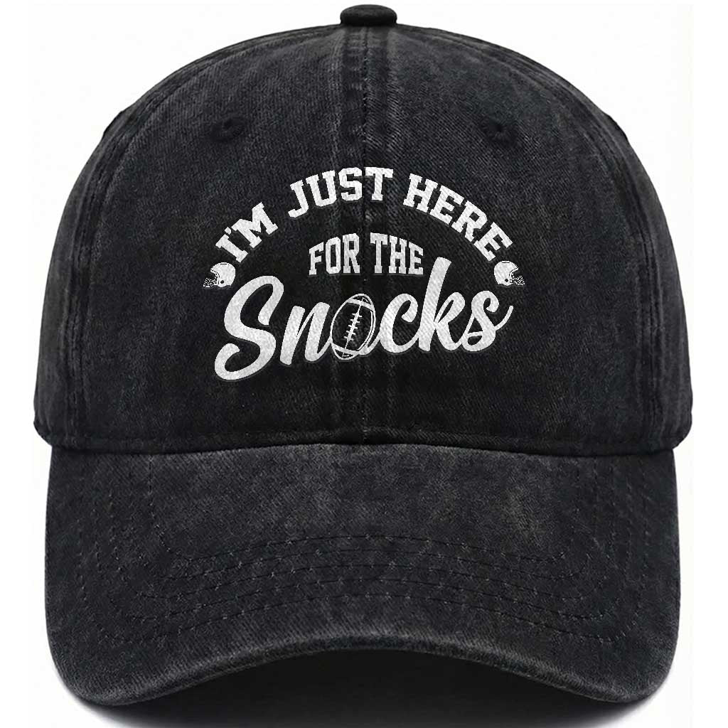 Funny Football Lover Washed Cotton Baseball Cap Im Just Here For The Snacks