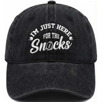 Funny Football Lover Washed Cotton Baseball Cap Im Just Here For The Snacks