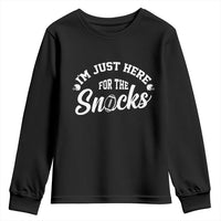 Funny Football Lover Youth Sweatshirt Im Just Here For The Snacks - Wonder Print Shop