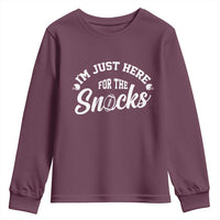 Funny Football Lover Youth Sweatshirt Im Just Here For The Snacks - Wonder Print Shop
