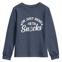 Funny Football Lover Youth Sweatshirt Im Just Here For The Snacks - Wonder Print Shop