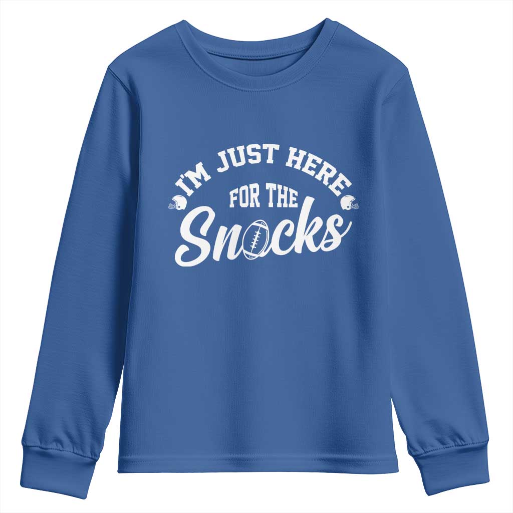 Funny Football Lover Youth Sweatshirt Im Just Here For The Snacks - Wonder Print Shop