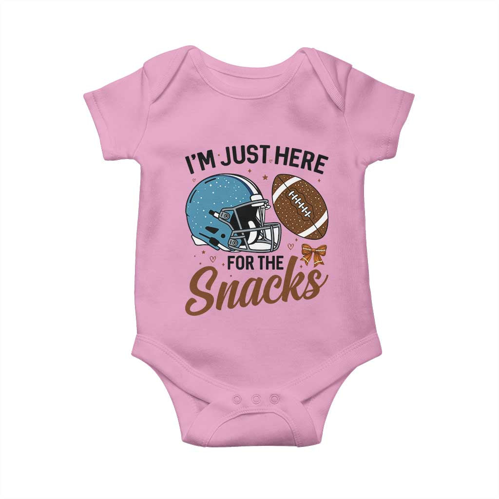 Im Just Here For The Snacks Baby Onesie Bow Football Lover - Wonder Print Shop