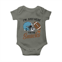 Im Just Here For The Snacks Baby Onesie Bow Football Lover - Wonder Print Shop